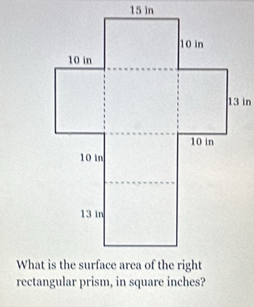 rectangular prism, in square inches?