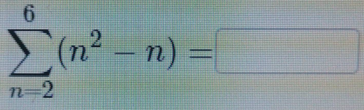 sumlimits _(n=2)^6(n^2-a)=□