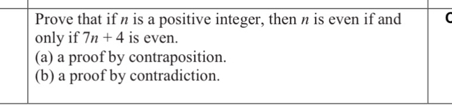 Solved: Prove that if n is a positive integer, then n is even if and C ...