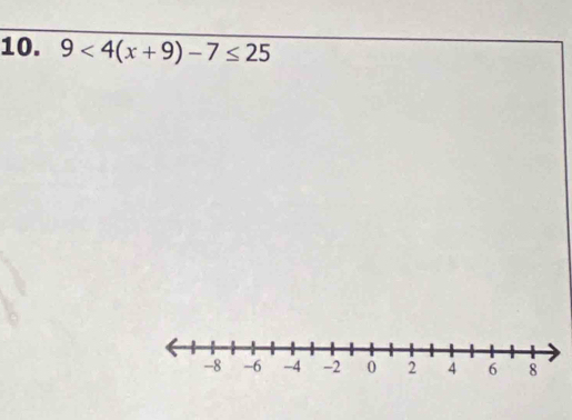 9<4(x+9)-7≤ 25