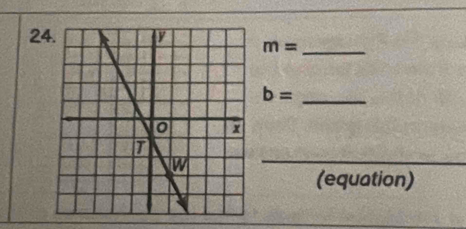 24
m= _
b= _ 
_ 
(equation)