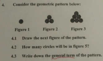 Solved: Consider the geometric pattern below: Figure 1 Figure 2 Figure ...