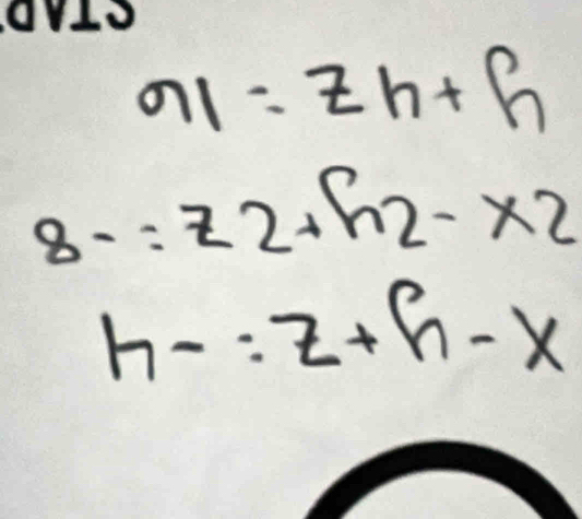 a1=zh+h
8-=z2+h2-x2
h-:z+h-x