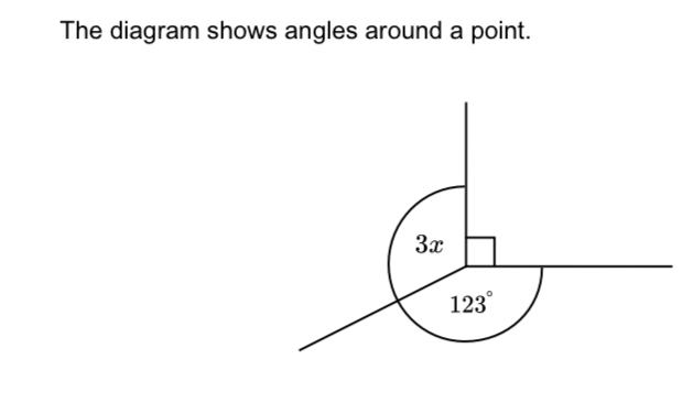 Solved: The diagram shows angles around a point. [Math]