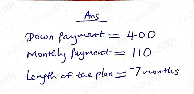 Solved: The following arithmetic sequence models an installment ...