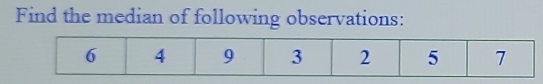 Find the median of following observations: