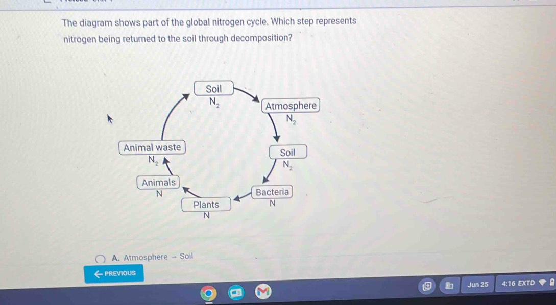Solved: The diagram shows part of the global nitrogen cycle. Which step ...