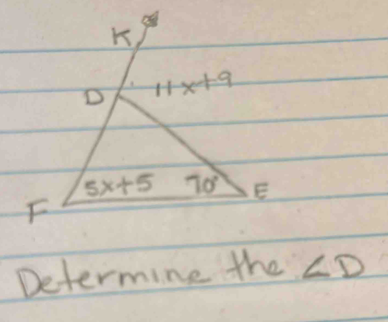 Determine the ∠ D