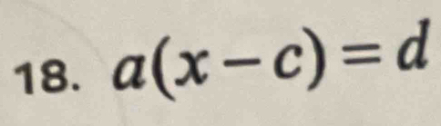 a(x-c)=d