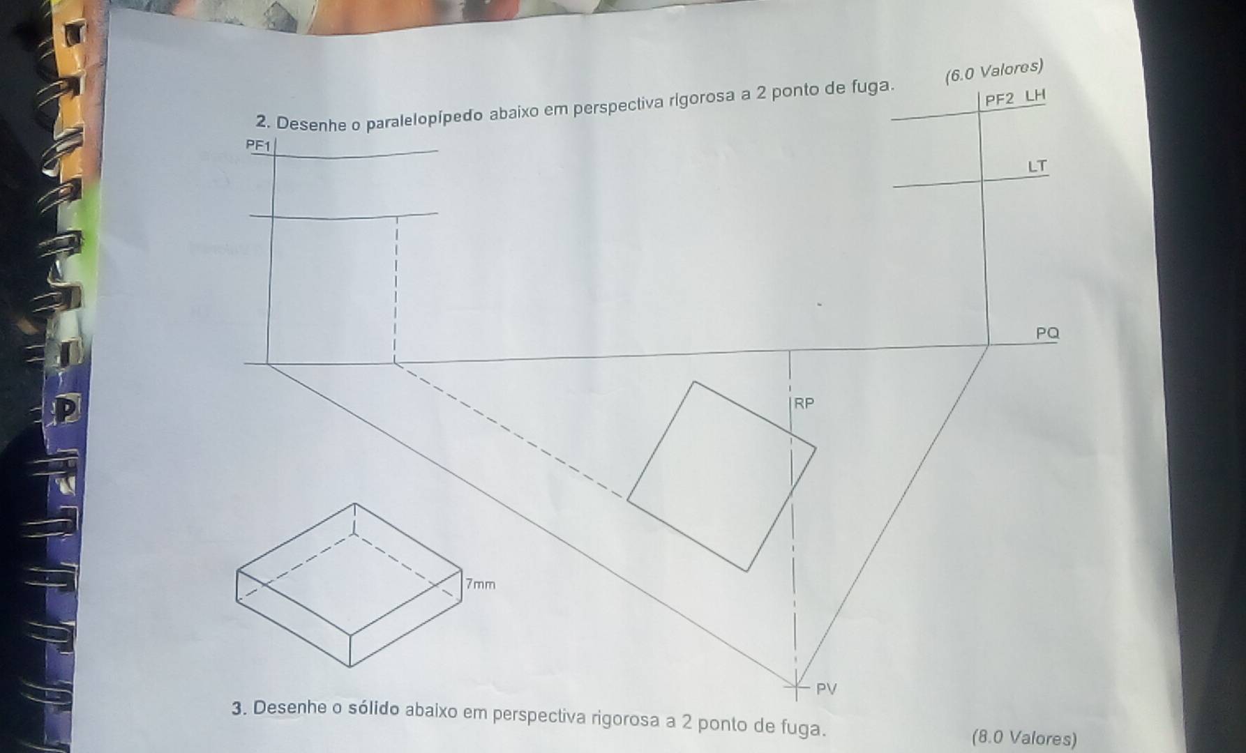 (6. 0 Valores) 
(8.0 Valores)