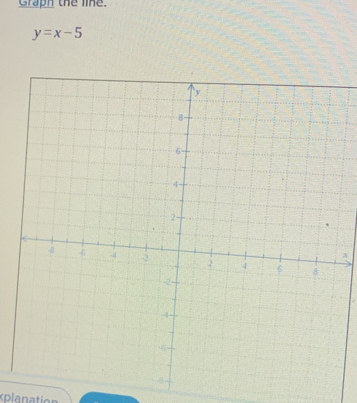 Graph the line.
y=x-5
x
xplanation