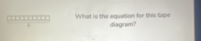 What is the equation for this tape 
diagram?