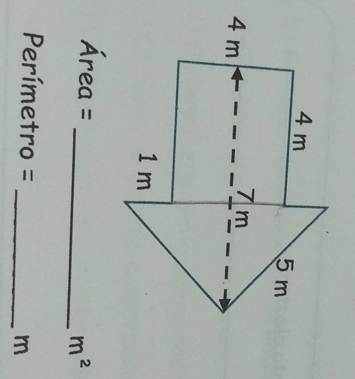 Área =
_ m^2
Perímetro = _ m