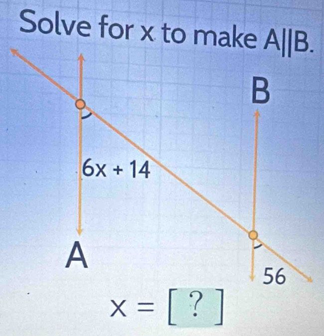 Solve for x to make
x= [?]