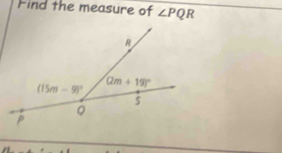 Find the measure of ∠ PQR