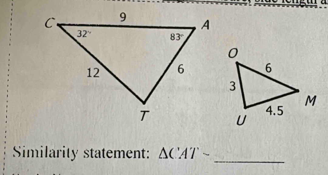 Similarity statement: △ CATsim _