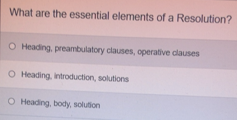 Risolto:What are the essential elements of a Resolution? Heading ...