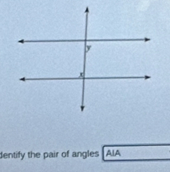 dentify the pair of angles AIA