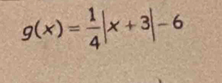 g(x)= 1/4 |x+3|-6