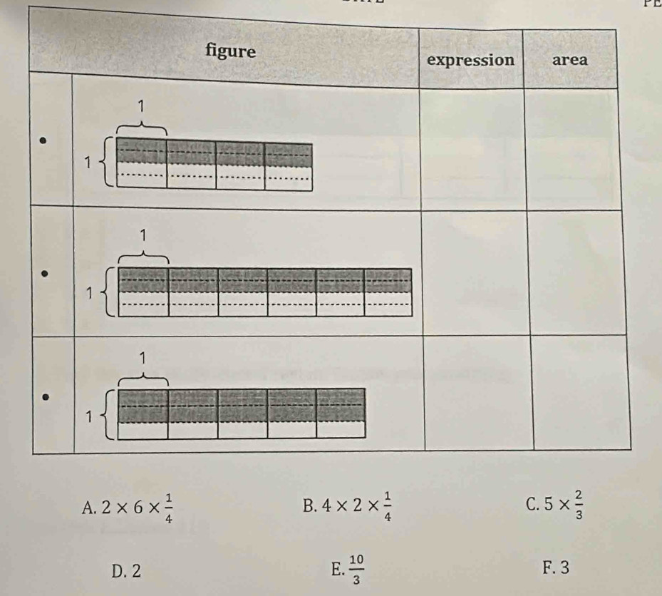 C.
A. 2* 6*  1/4  4* 2*  1/4  5*  2/3 
B.
D. 2 E.  10/3  F. 3