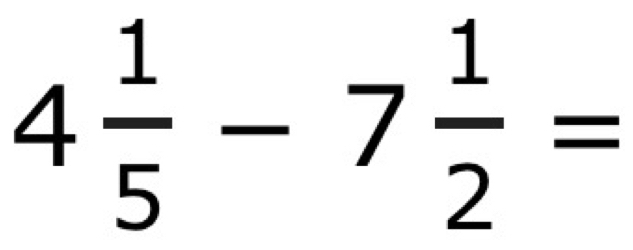 4 1/5 -7 1/2 =