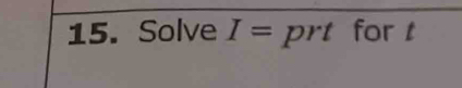 Solve I= prt for t