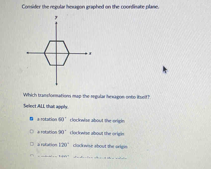 Solved: Consider the regular hexagon graphed on the coordinate plane ...