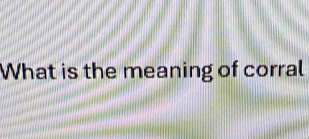 What is the meaning of corral