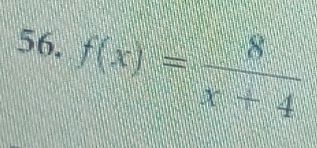 f(x)= 8/x+4 