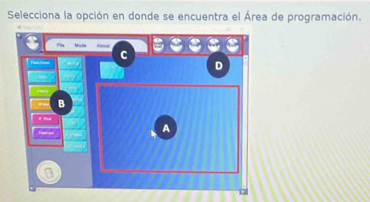 Selecciona la opción en donde se encuentra el Área de programación.