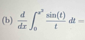  d/dx ∈t _0^((x^2)) sin (t)/t dt=