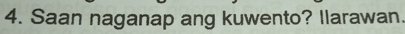 Saan naganap ang kuwento? Ilarawan.