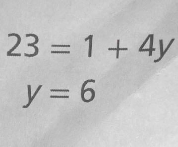 23=1+4y
y=6