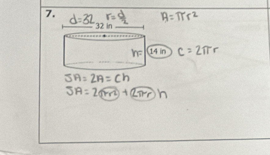 5A=2π rr2)+2π r)h