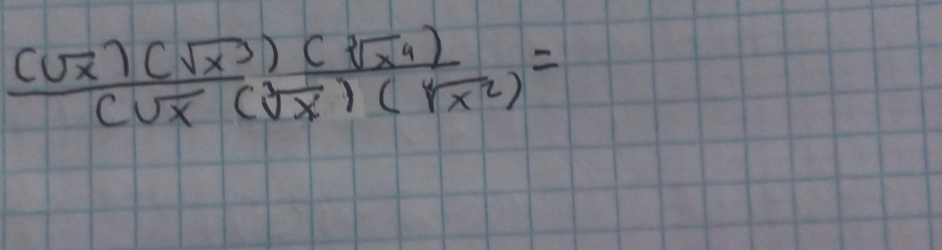 frac (sqrt(x))(sqrt x^(sqrt[3](x^4))) (sqrt(xsqrt x))(sqrt(x^(x^2)))=