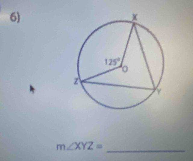 m∠ XYZ=
_