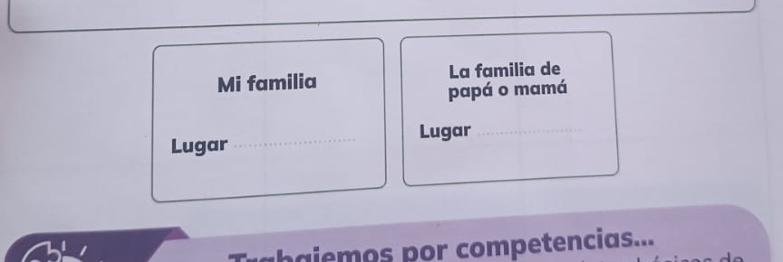 Mi familia La familia de 
papá o mamá 
Lugar _Lugar_ 
ab ai m os por competencias...