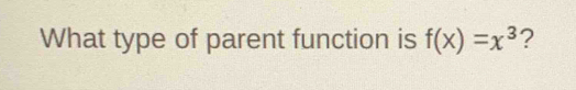 What type of parent function is f(x)=x^3 ?