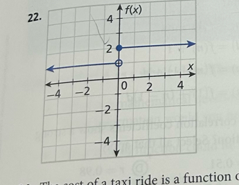 of a taxi ride is a function e