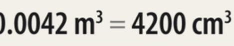 0.0042m^3=4200cm^3