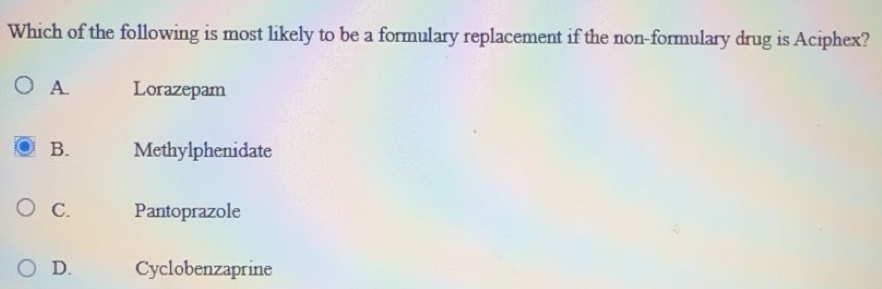 Solved: Which of the following is most likely to be a formulary ...