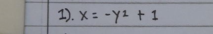 1. x=-y^2+1