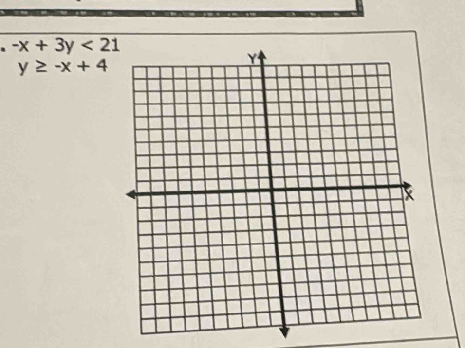 -x+3y<21</tex>
y≥ -x+4