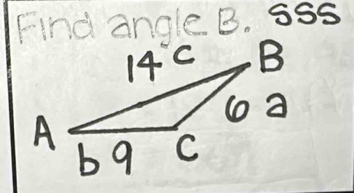 Find angle B. sss