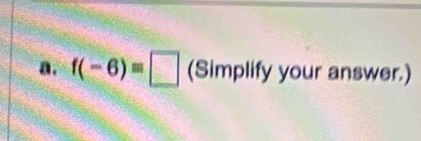 f(-6)=□ (Simplify your answer.)