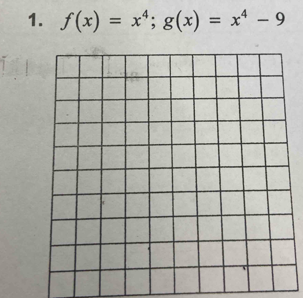 f(x)=x^4; g(x)=x^4-9