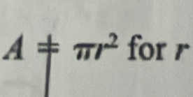 A!= π r^2 for 1°