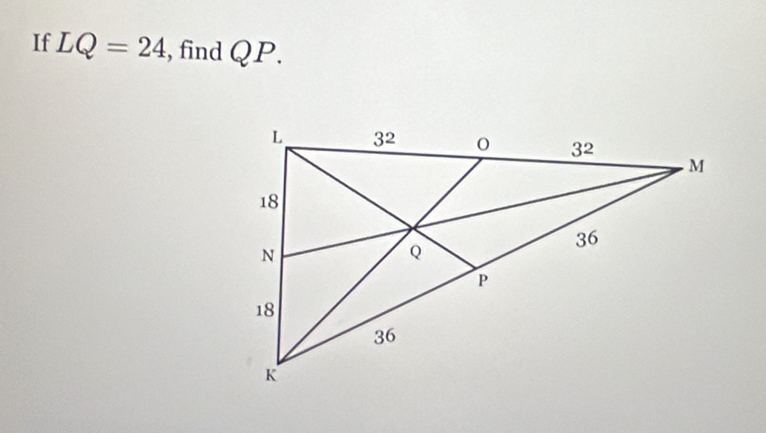 If LQ=24 , find QP