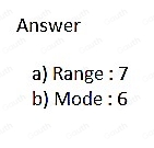 Answer 
a) Range : 7
b) Mode : 6