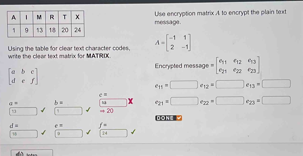 Solved: Use encryption matrix A to encrypt the plain text message ...